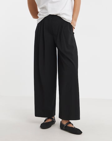 Black Magisculpt Pleated Wide Leg Trousers Regular
