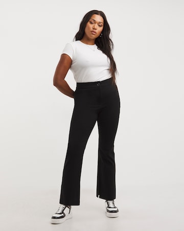 Black Super Stretch Side Bengaline Split Trouser