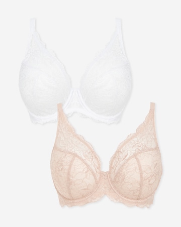 Pretty Secrets (2 Pack) New Ella Wired Full Cup Bras (C-J) Blush/White