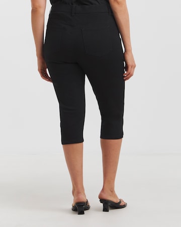 Black Stretch Denim Capri Jeans