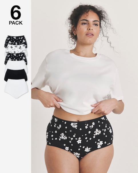 Pretty Secrets (6 Pack) Cotton Full Fit Brief Knickers