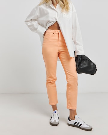 Pale Orange Lara Slim Mom Jeans