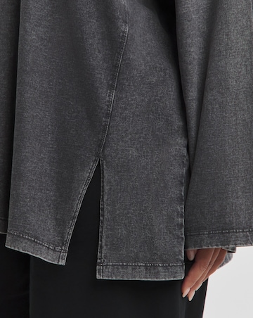 Acid Wash Seam Detail Long Sleeve Tee