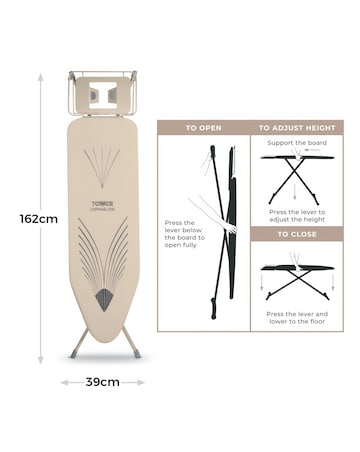Tower Latte Ceraglide Plus- Large Ironing Board
