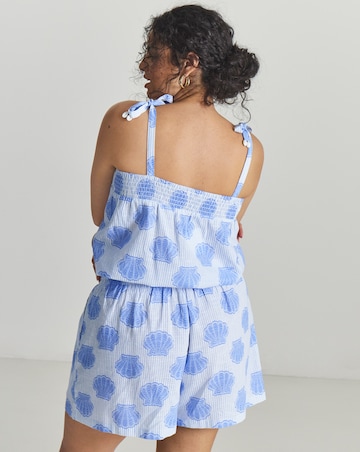 MAGISCULPT Playsuit Striped With Shell Print