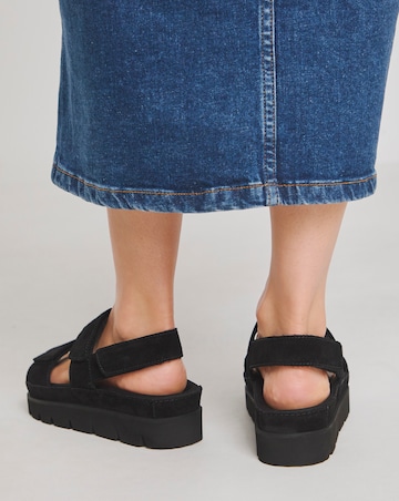 Chara Suede Touch and Close Sandals Wide E Fit
