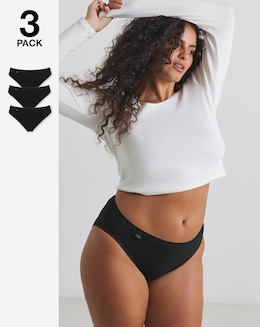 Sloggi (3 Pack) Tai Hi Leg Cotton Knickers Black