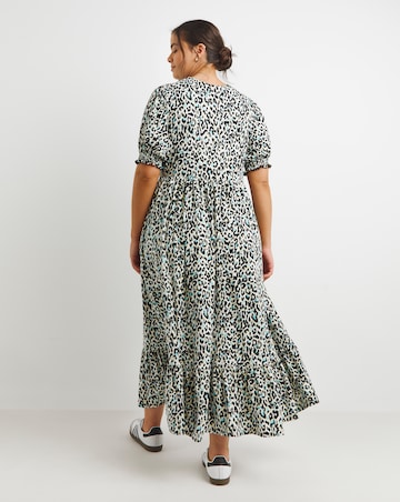 Leopard Supersoft Tiered Midi Dress