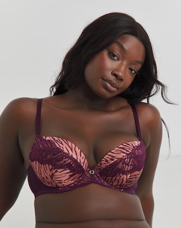 Ann Summers Infatuation DD+ Plunge Wired Bra Purple Brown