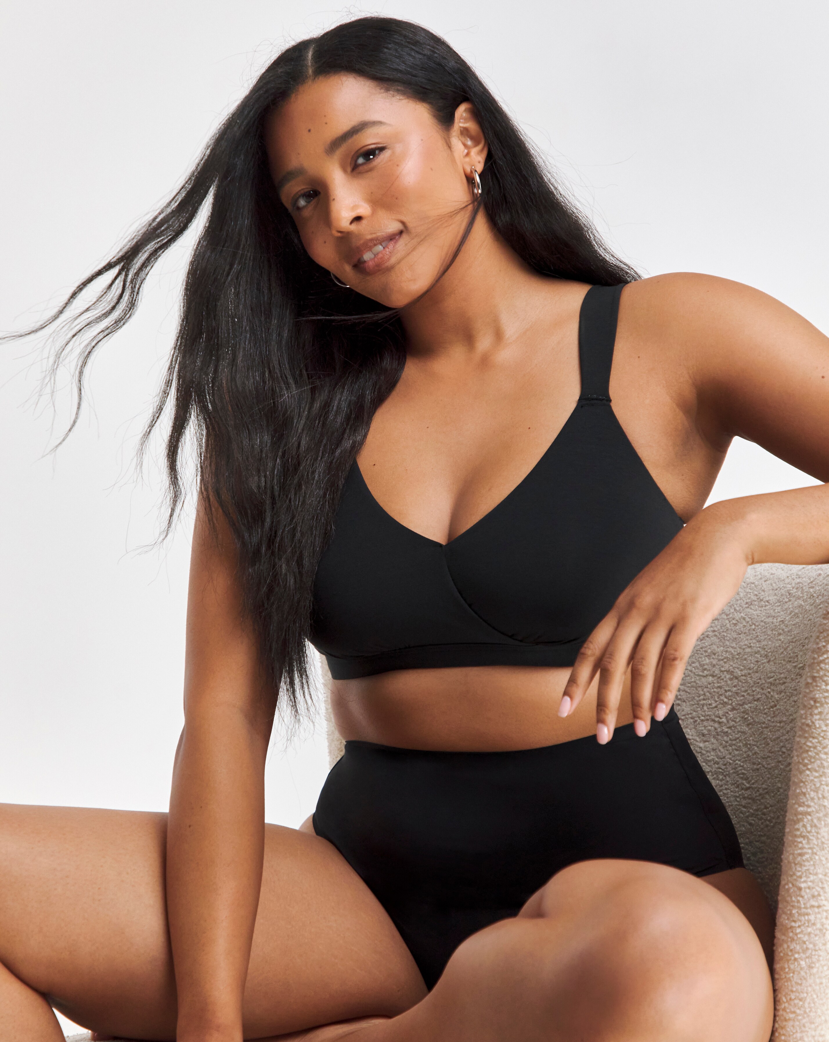 Figleaves Comfort Cotton Modal Sleep Bra (DD-GG) Charcoal