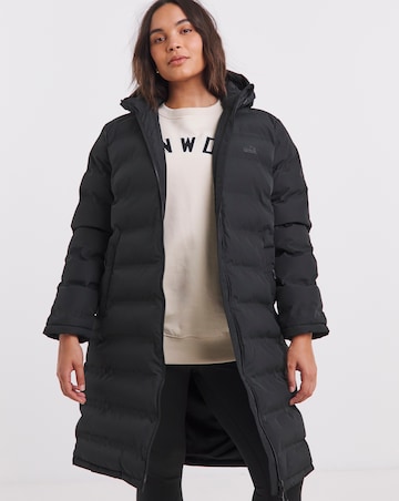 Snowdonia Black Showerproof Long Padded Jacket
