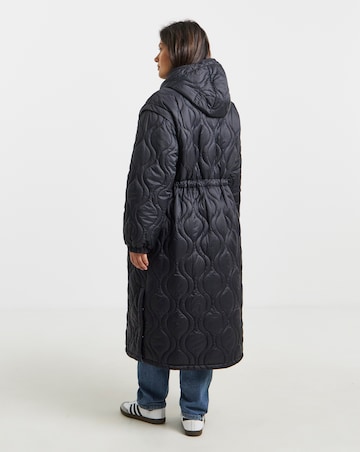 Black Double Onion Quilt Adjustble Coat