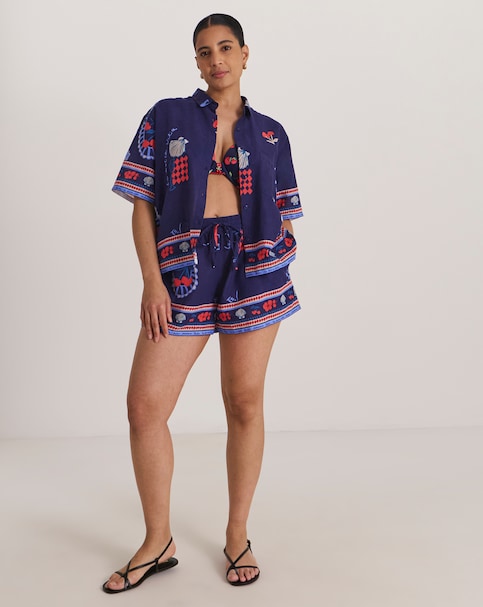 Simply Be Dolce Vita Cotton Beach Shirt and Short Co-ord