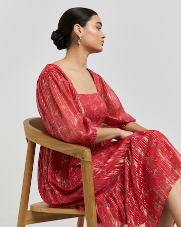 Joanna Hope Foil Print Midi Dress