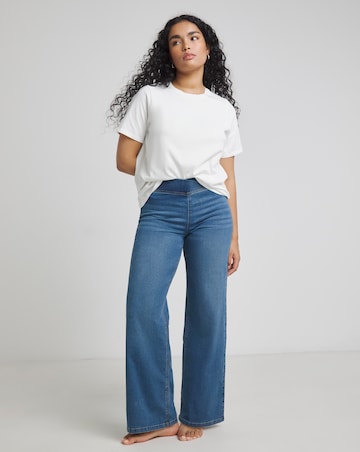 Mid Blue Stretch Wide Leg Weekender Jeggings