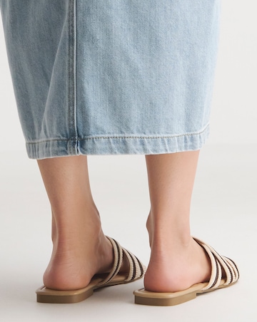 Simply Be Mabel Crossover Strap Flat Mule Sandals - Wide Fit (E)