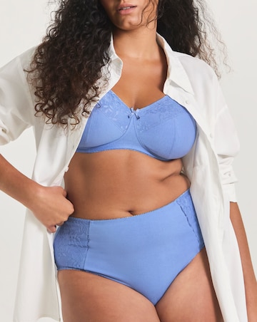 Pretty Secrets (2 Pack) New Sarah Cotton Full Cup Non Wired Bras (B-G) Blue/Crm