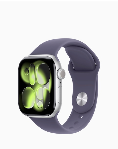 Apple Watch Series 11 GPS 46mm - Silver Aluminium/Purple Fog Sport Band - M/L
