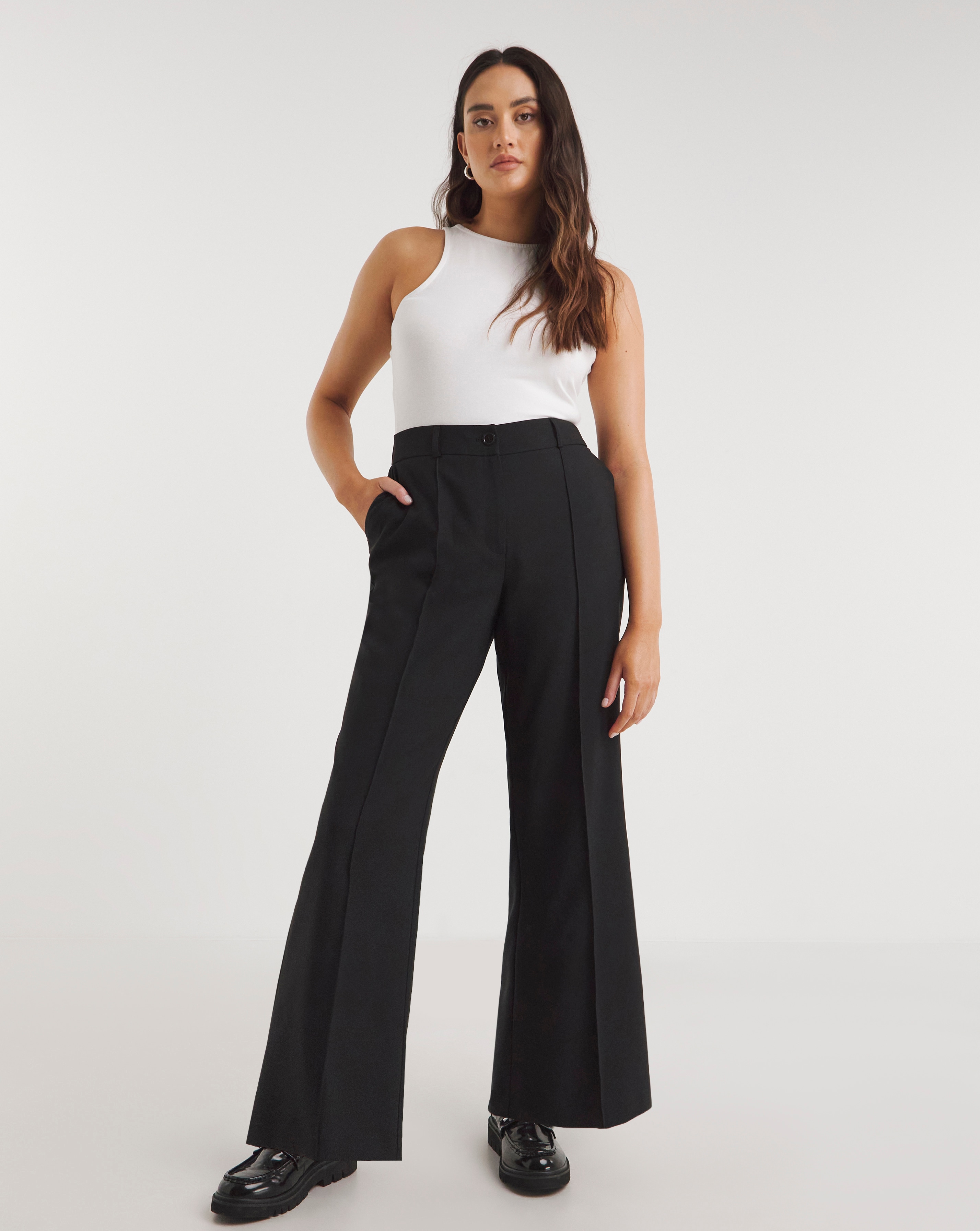 Wide leg work deals trousers uk