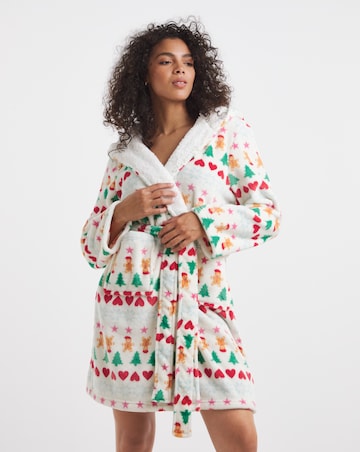 Pretty Secrets Christmas Fair Isle Dressing Gown