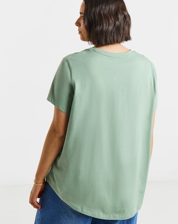 Sage & Oatmeal 2 Pack Curved Hem Longline T-Shirts