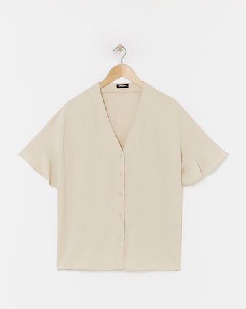 Button Through Frill Sleeve Blouse