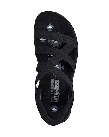 Skechers Black Reggae Stretch Flex Sandals - Wide Fit (E)