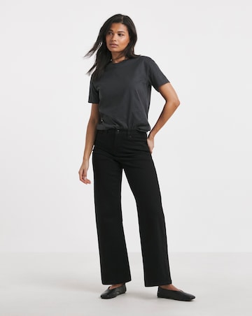 Black 24/7 Stretch Wide Leg Jeans