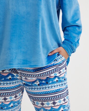 Fleece Hoodie and Fairisle Jogger Pyjama Lounge Set