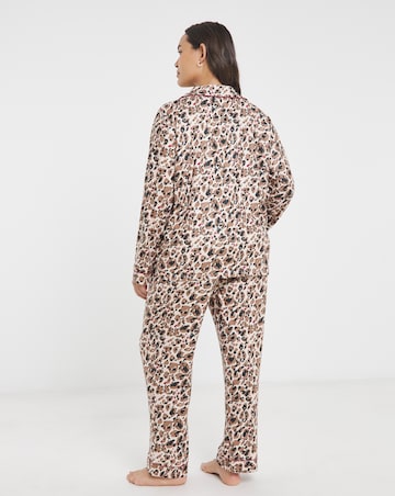 Pretty Secrets Button Through Revere Pyjama Set Animal Print