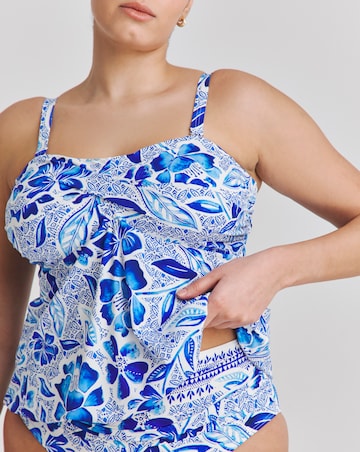 MAGISCULPT Medium Control Floral Print Bandeau Blouson Top
