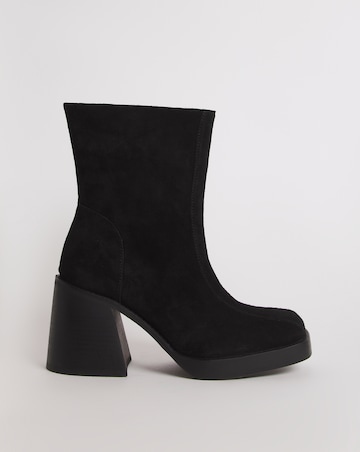 Gilly Suede Platform Ankle Boots - Wide Fit (E)