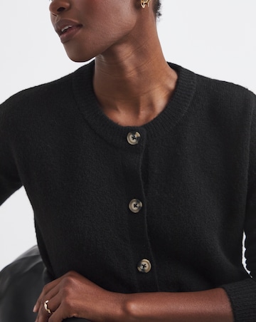 Cosy Yarn Black Crew Neck Cardigan