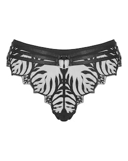 Figleaves Curve Tease Embroidery Brazilian Brief - Black