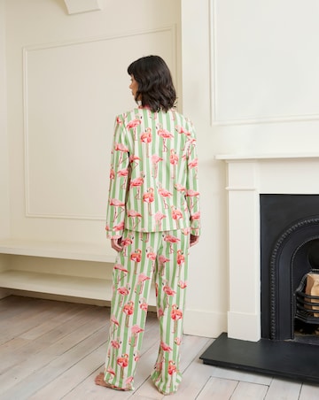 Chelsea Peers Cotton Jersey Flamingo Stripe Pyjama Set