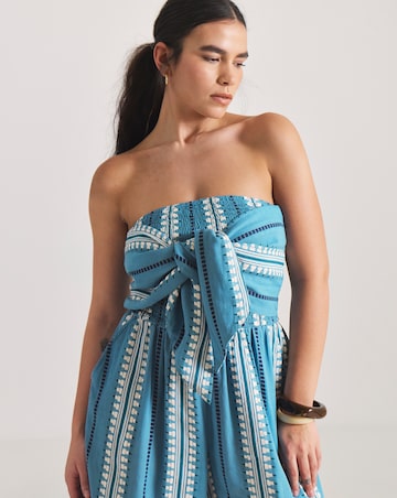 Jacquard Wrap Front Culotte Beach Jumpsuit