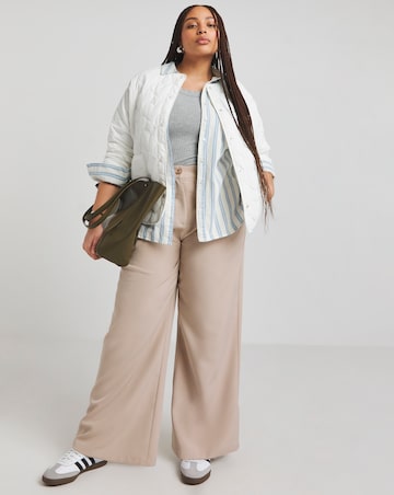 Simply Be White Heart Quilted Jacket