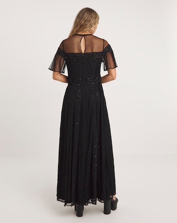 Joanna Hope Mesh Lace Beaded Dress