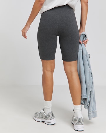 2 Pack Black / Charcoal Grey Jersey Cycling Shorts