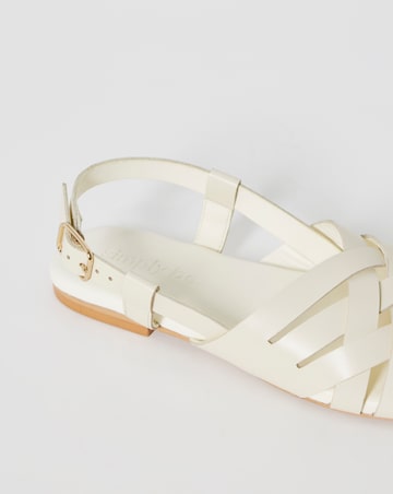 Luz Leather Woven Peep Toe Slingback Sandals - Extra Wide Fit (EEE)