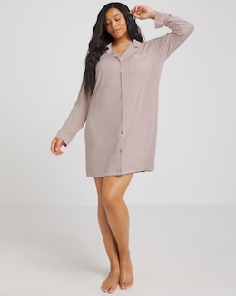 Figleaves Camelia Modal Button Down Night Shirt