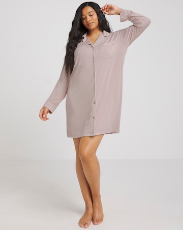 Figleaves Camelia Modal Button Down Night Shirt