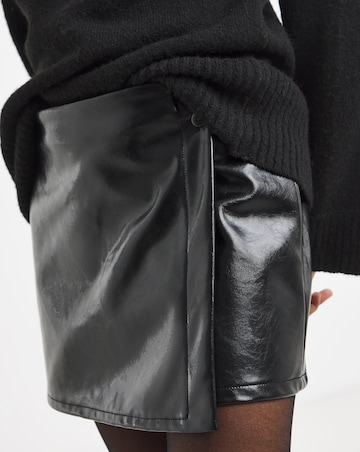 Black Vinyl Wrap Mini Skort