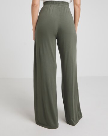 Khaki Jersey Wide Leg Touser