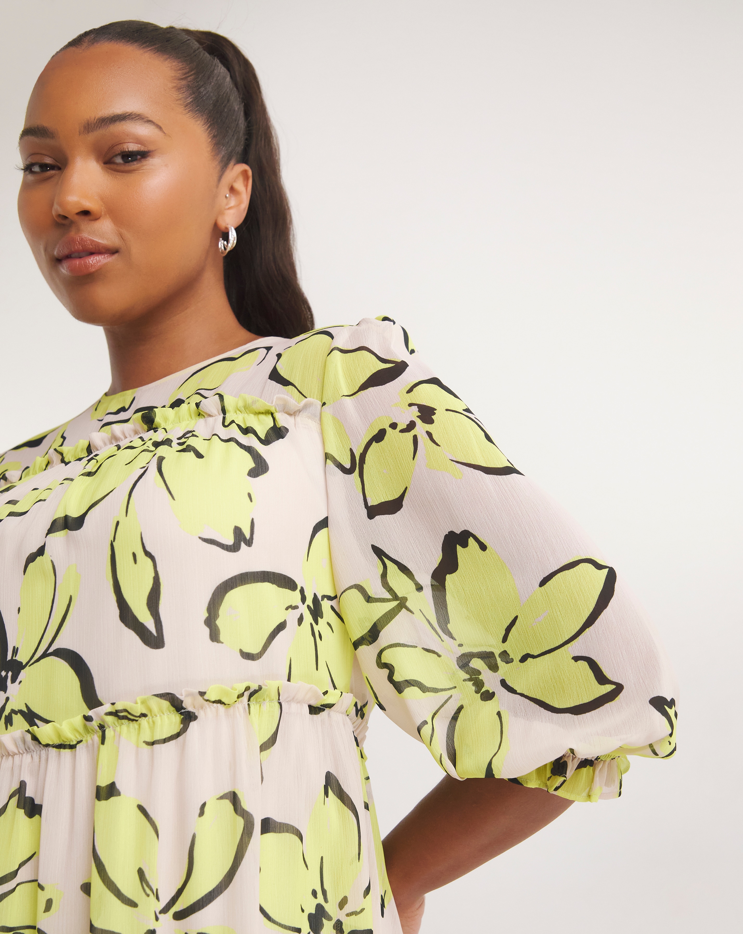 Joanna Hope Floral Tiered Swing Dress Simply Be