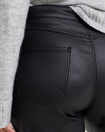 Black Coated Barrel Leg Jeans