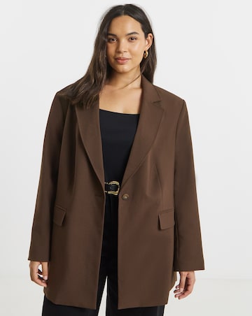 Chocolate Oversized Single Breasted Blazer