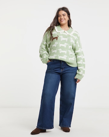 Neon Rose Frill Sausage Dog Jumper