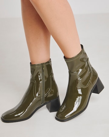 Whitney Classic Block Heel Stretch Ankle Boots - Extra Wide Fit (EEE)