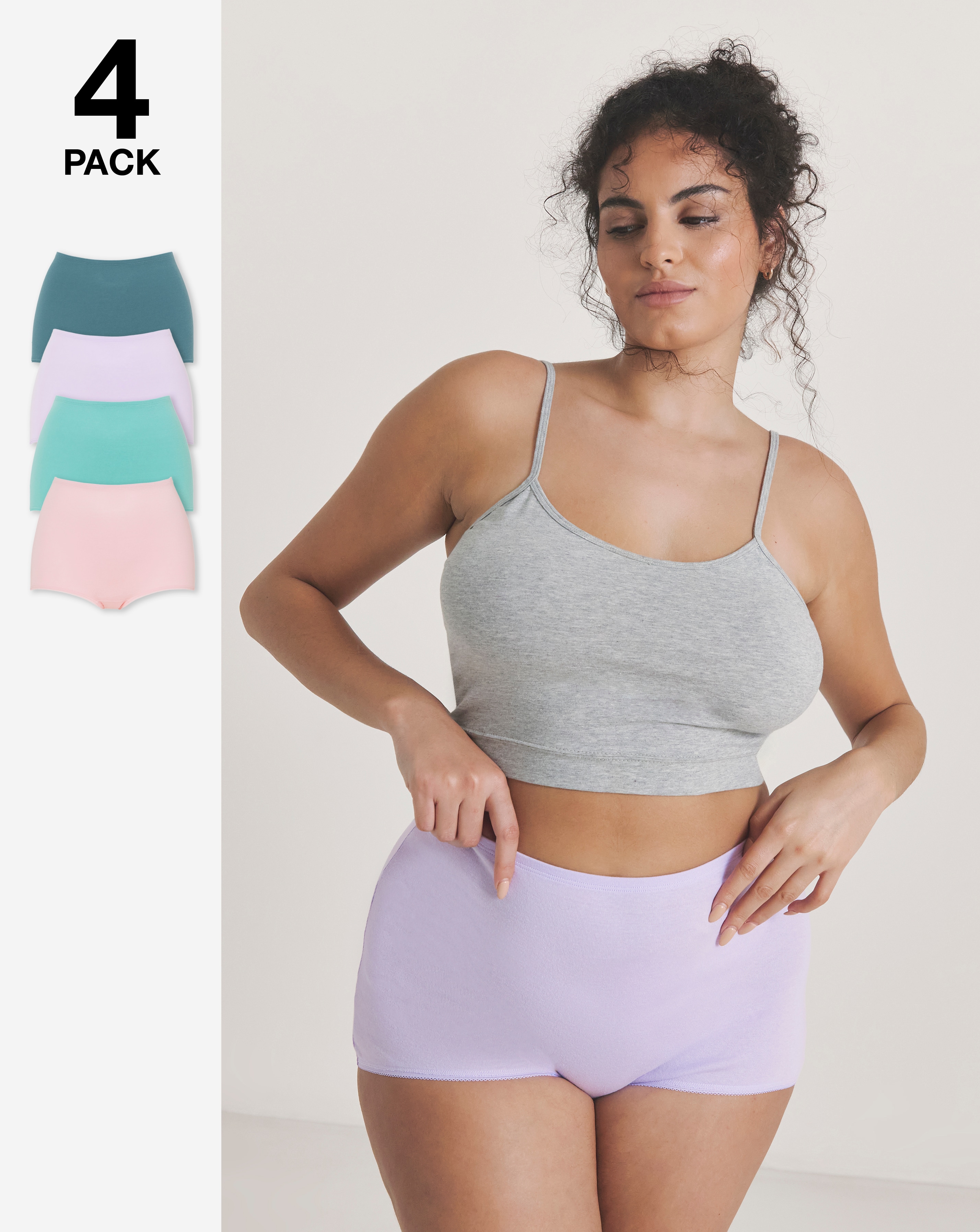 Pretty Secrets (4 Pack) Cotton Comfort Short Knickers